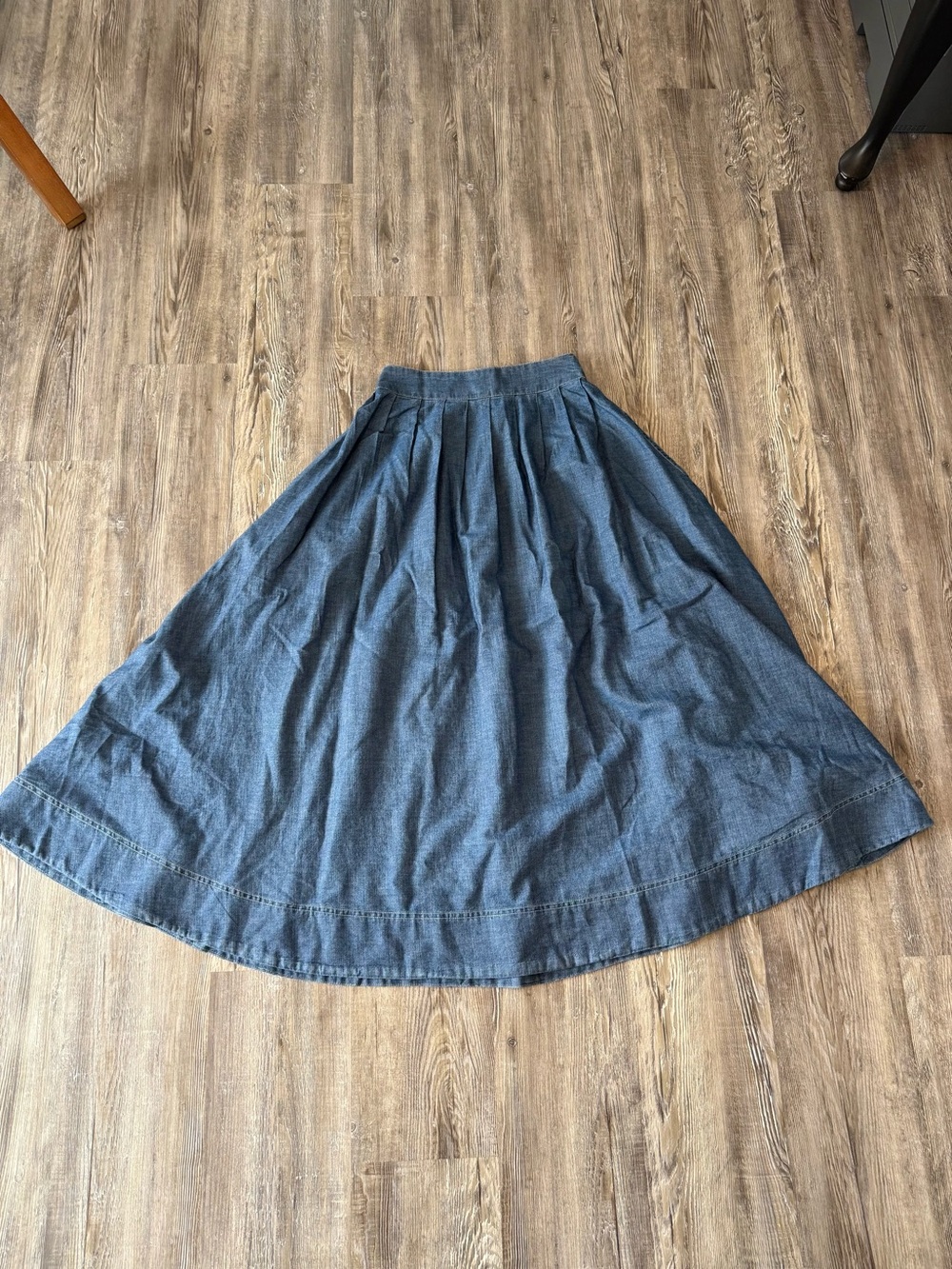 Blu Pepper Boutique Denim Full-Length Maxi Skirt, Blue, Size Small